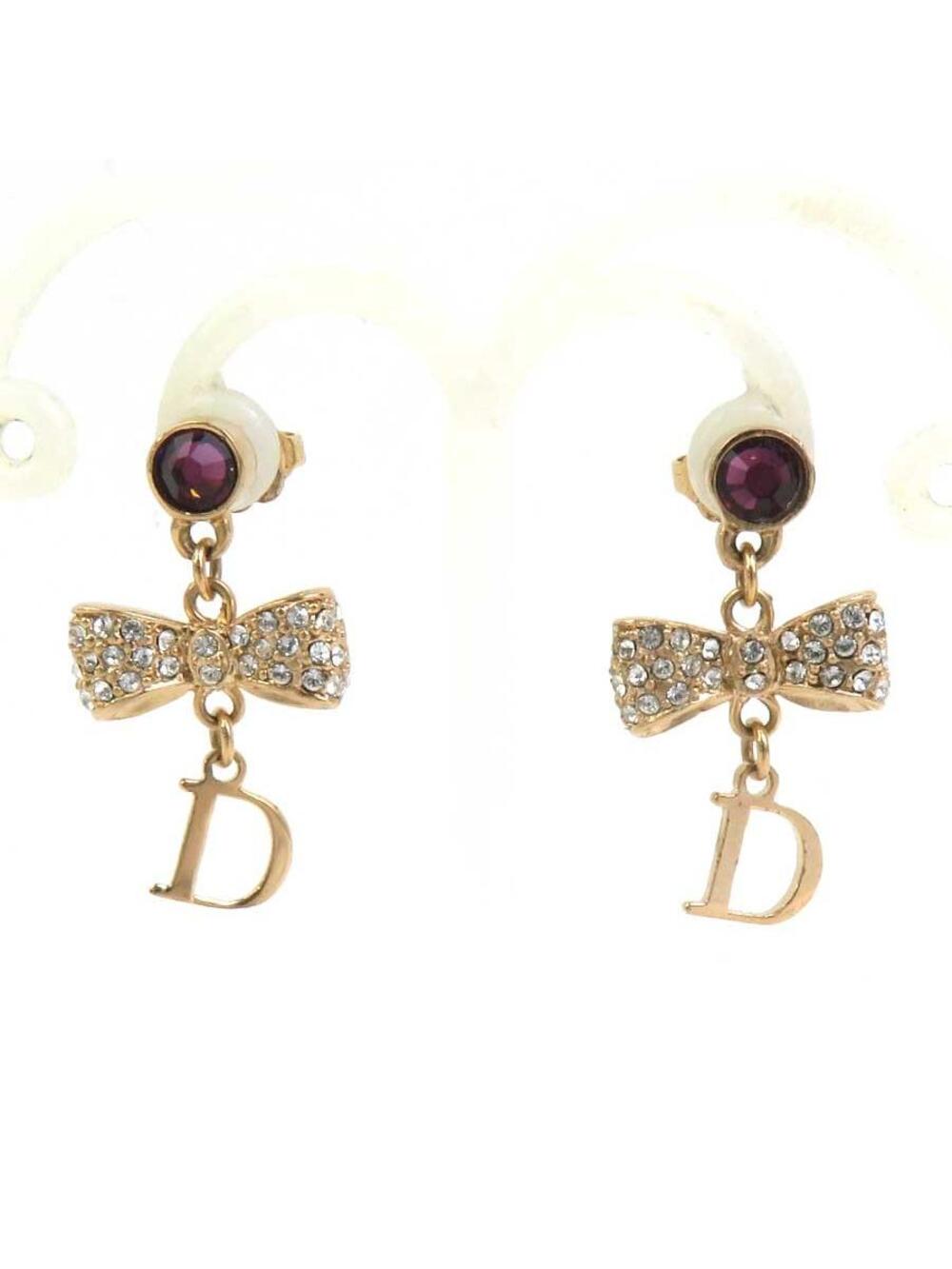 Auth Christian Dior Pierce Earrings #373575C16B